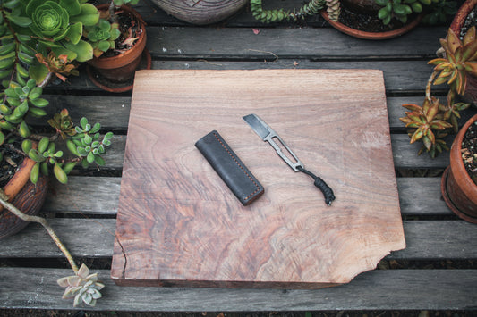 2" WharnPock Fixed Pocket Knife with Leather Sheath - A