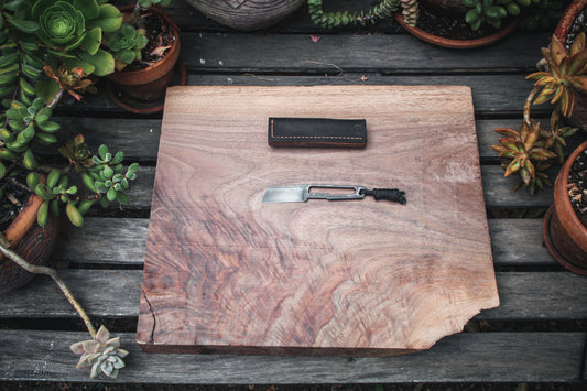 2" WharnPock Fixed Pocket Knife with Leather Sheath - B