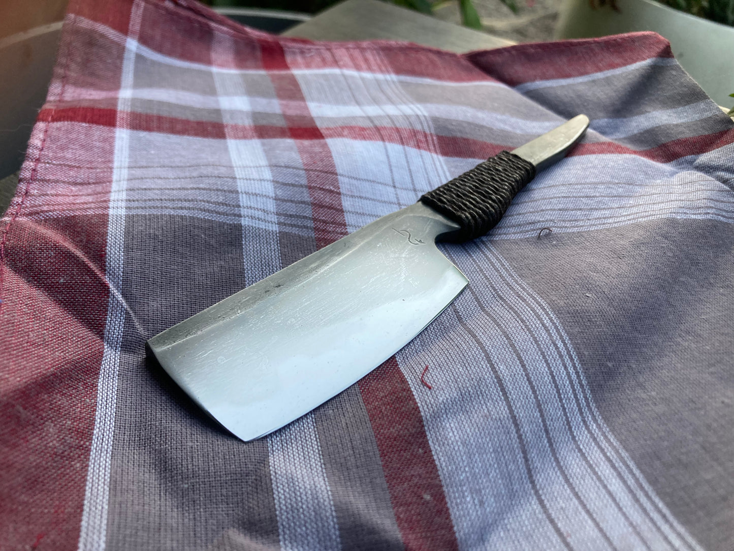 Full Flat Ground Smile Bladed Kamisori Razor w/ Hamon in 26c3 High Carbon Steel