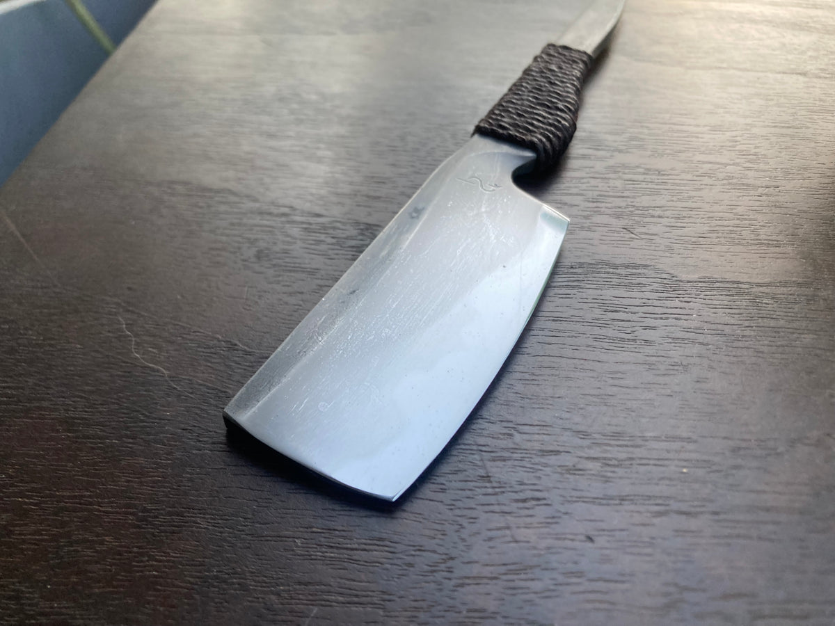 Full Flat Ground Smile Bladed Kamisori Razor w/ Hamon in 26c3 High Carbon Steel