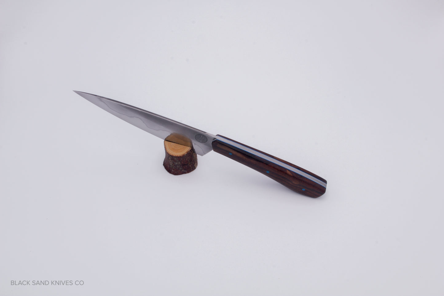 5.5" (140mm) Petty with Hamon in W2 High Carbon Steel w Desert Ironwood Handles