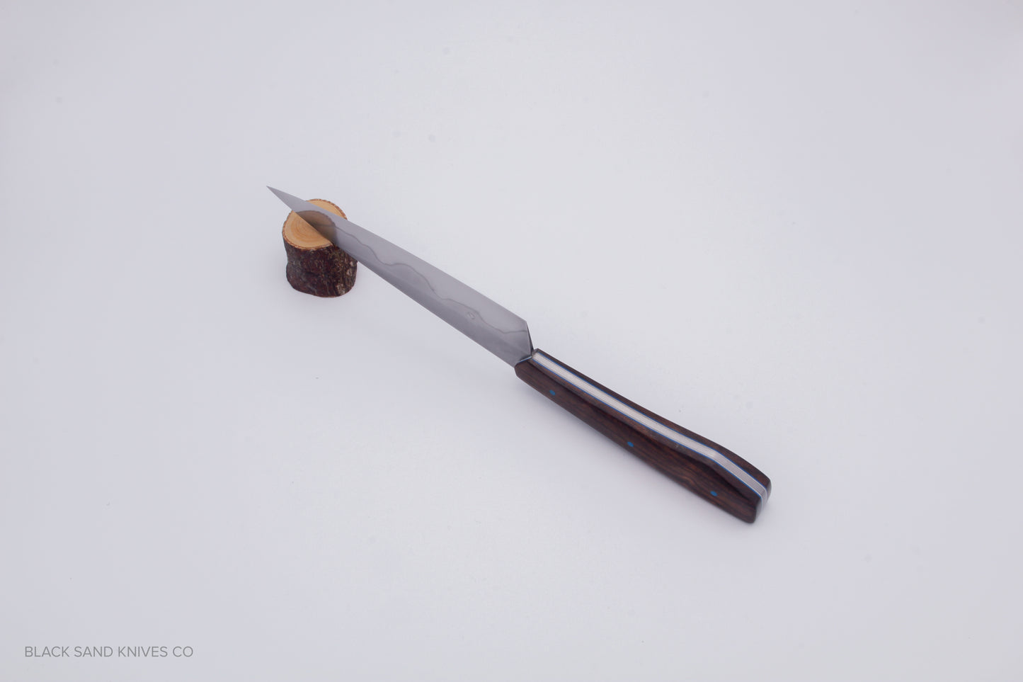 5.5" (140mm) Petty with Hamon in W2 High Carbon Steel w Desert Ironwood Handles