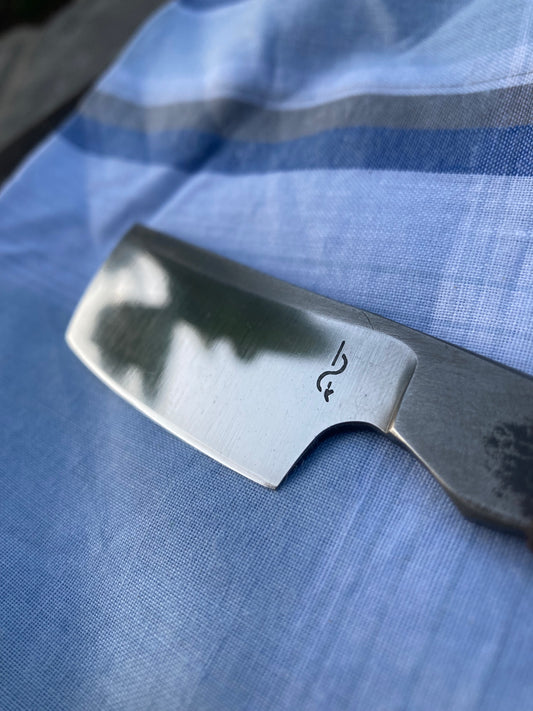 Full Flat Ground Smile Bladed Kamisori Razor in 80Crv2 High Carbon Steel