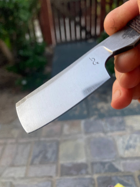 Full Flat Ground Smile Bladed Kamisori Razor in 80Crv2 High Carbon Steel