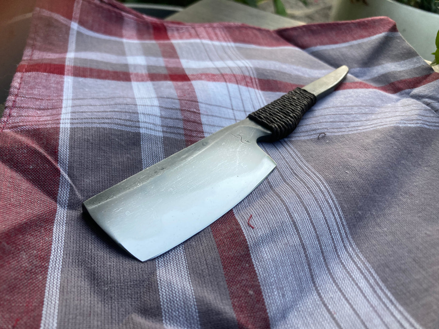 Full Flat Ground Smile Bladed Kamisori Razor w/ Hamon in 26c3 High Carbon Steel