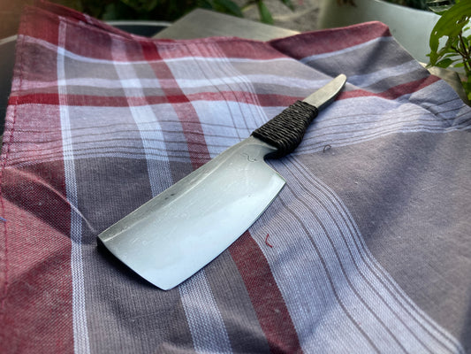 Full Flat Ground Smile Bladed Kamisori Razor w/ Hamon in 26c3 High Carbon Steel