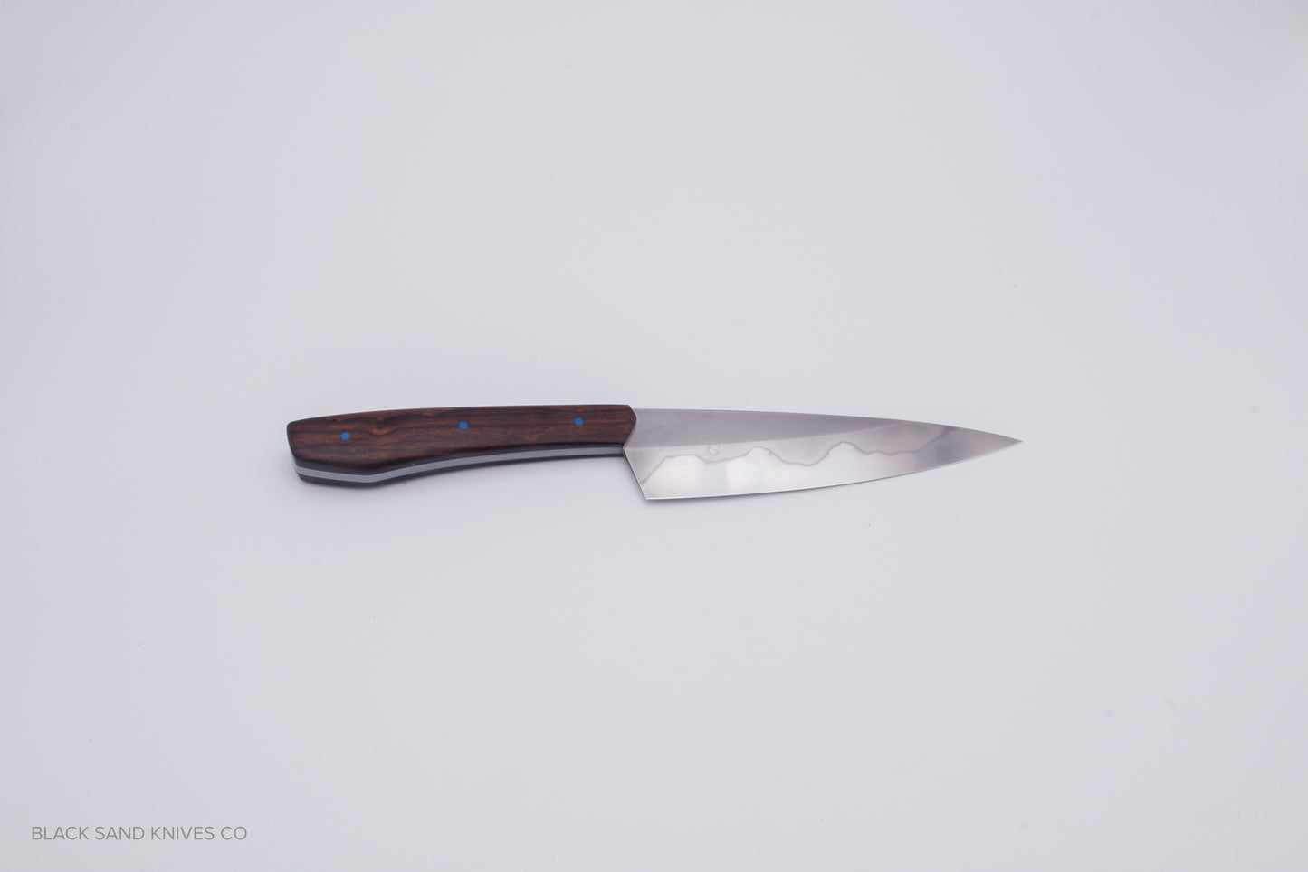 5.5" (140mm) Petty with Hamon in W2 High Carbon Steel w Desert Ironwood Handles