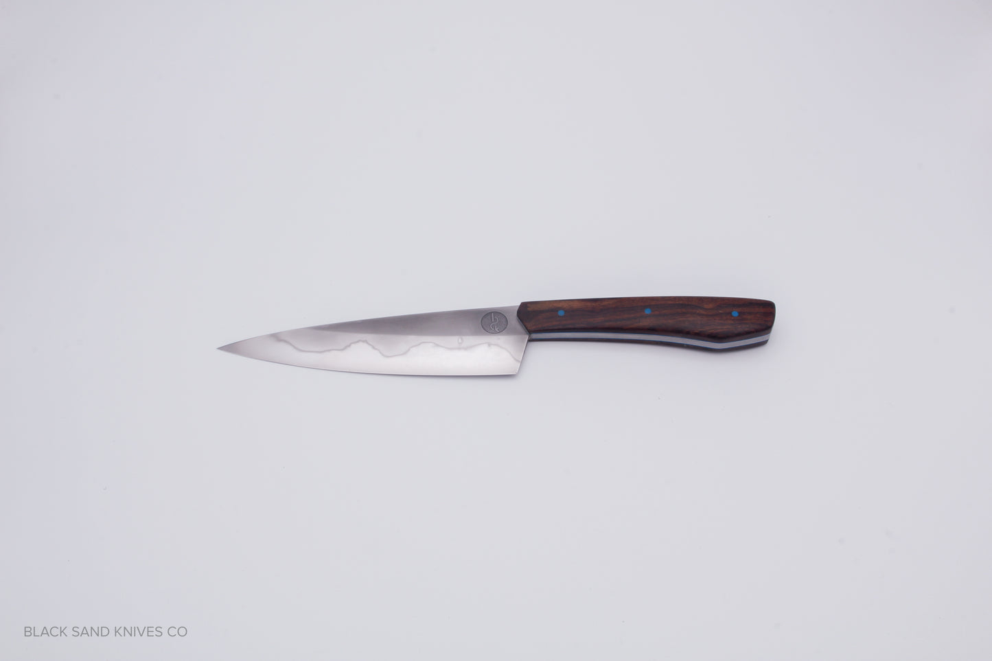 5.5" (140mm) Petty with Hamon in W2 High Carbon Steel w Desert Ironwood Handles
